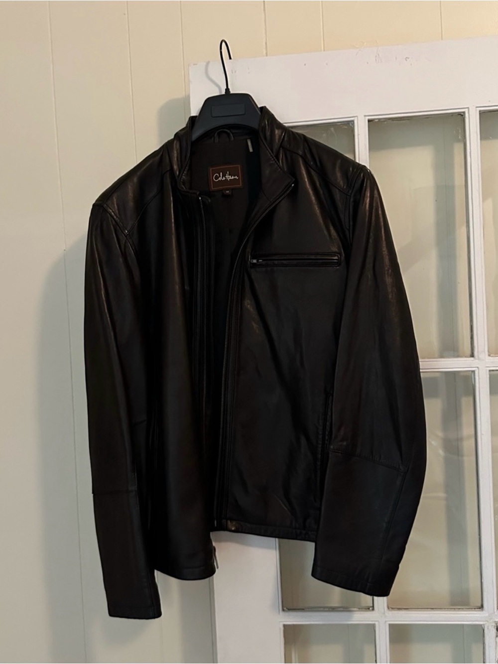 Cole Haan Men's dark brown leather jacket excellent condition (medium)